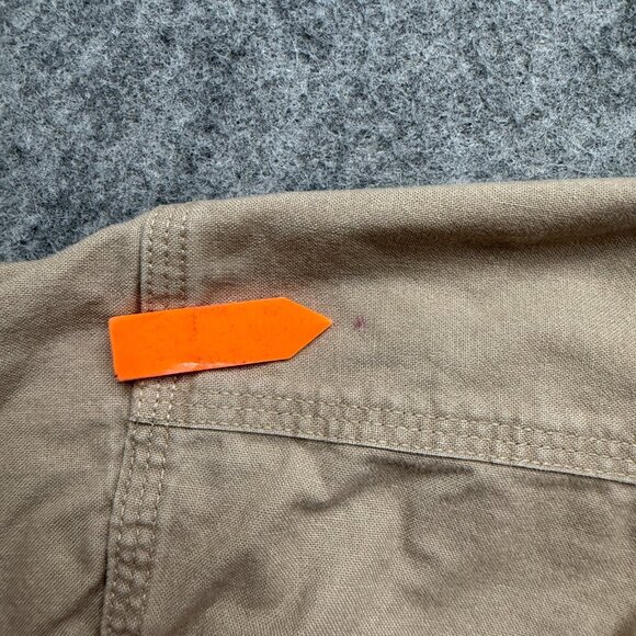 Cabela's Shooting Shirt Men M Beige Hunting Orange Reflective Long Sleeve - Picture 7 of 13